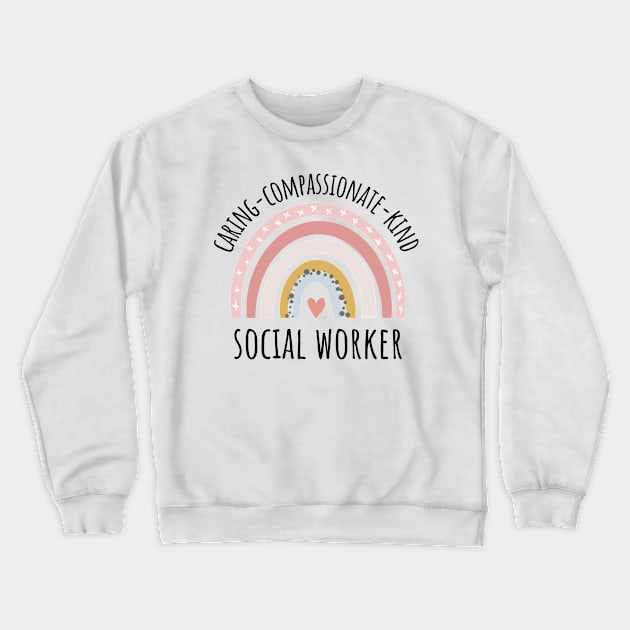 Social Worker Pastel Rainbow Crewneck Sweatshirt by IndigoPine